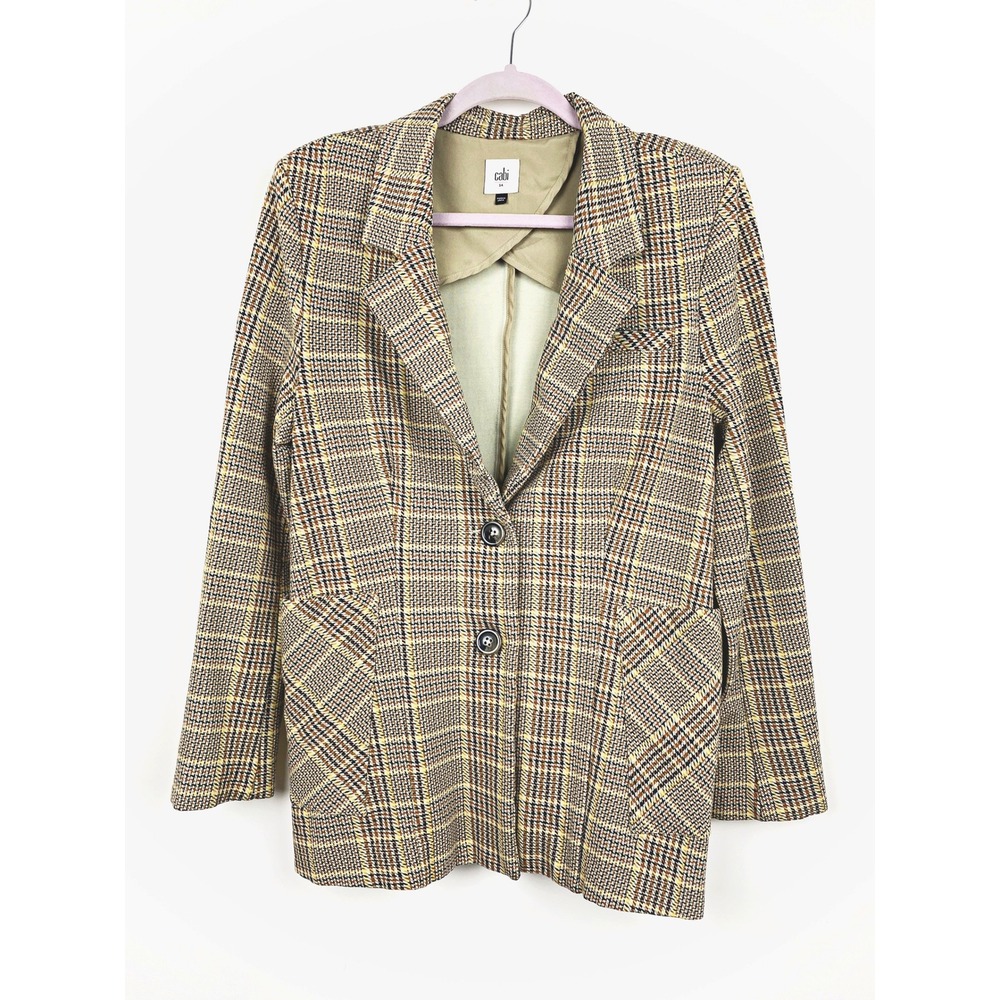 Cabi Pastime Blazer Jacket Glen Plaid Stretch Academia 14